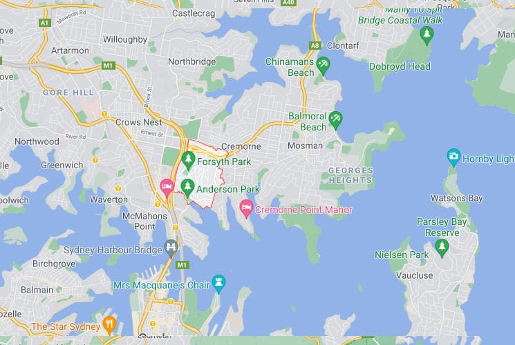 Neutral Bay Map Area